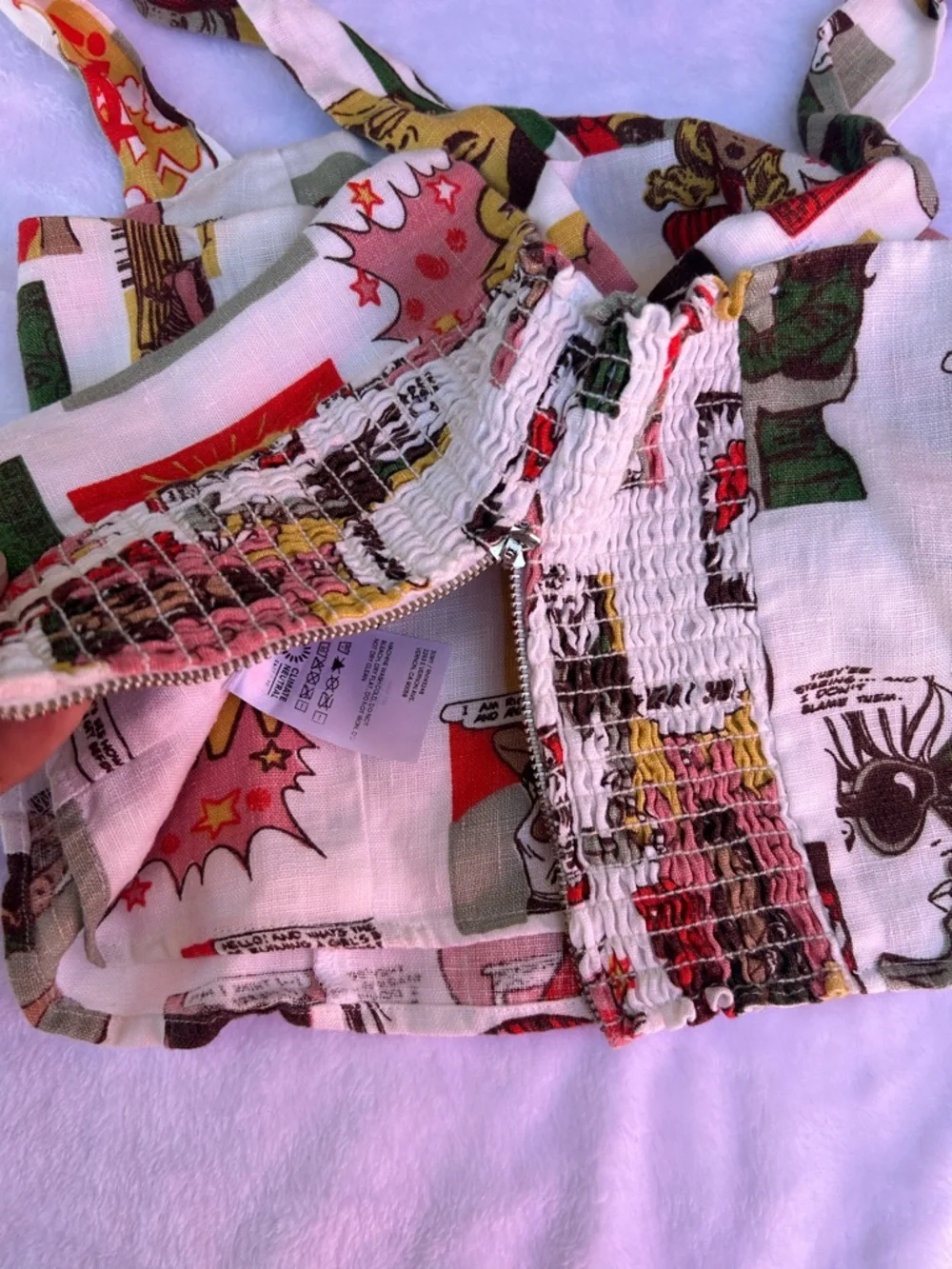 Reformation Comic Print Crop Top - Multicolor - Picture 5 of 16